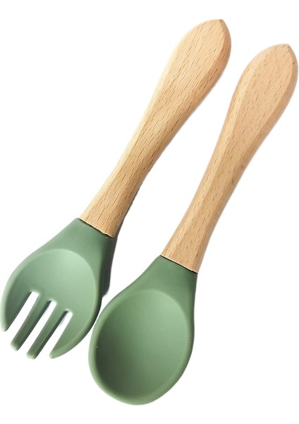 Çocuk Çatal Bıçak Seti Bebek Ürünleri Gıda Sınıfı Silikon (Yurt Dışından)