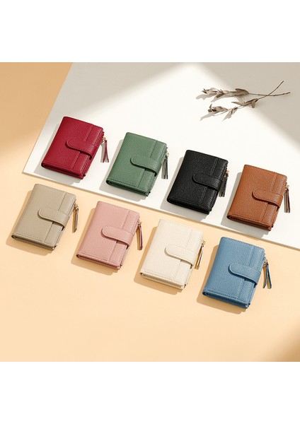 Bayan Cüzdan Iki Katlı Çoklu Kart Yuvası Fermuarlı Kısa Para Cüzdanı Kart Tutucu (Yurt Dışından) fiyatları