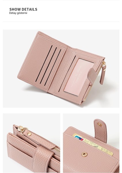 Bayan Cüzdan Iki Katlı Çoklu Kart Yuvası Fermuarlı Kısa Para Cüzdanı Kart Tutucu (Yurt Dışından) fırsatları