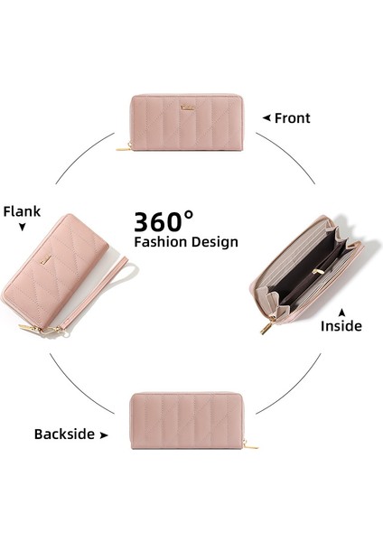 Moda Uzun Bayan Cüzdan Fermuarlı Büyük Kapasiteli Cüzdan Çoklu Kart Yuvası Kart Tutucu (Yurt Dışından) fiyatları