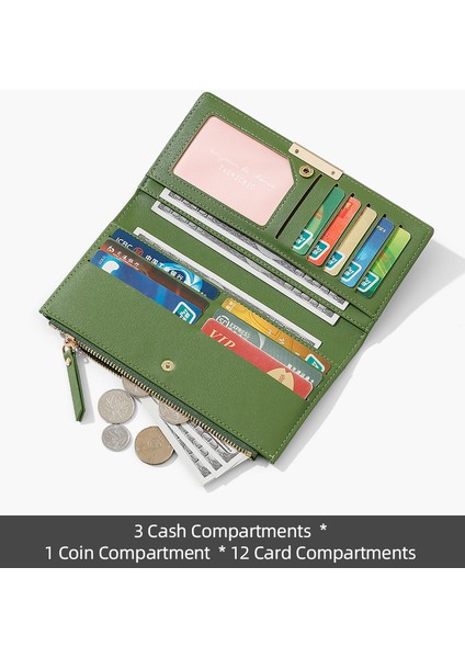 Kadın Cüzdan Uzun Iki Katlı Fermuarlı Cüzdan Büyük Kapasiteli Kart Yuvası Elli Gümüş Cüzdan (Yurt Dışından) fiyatları