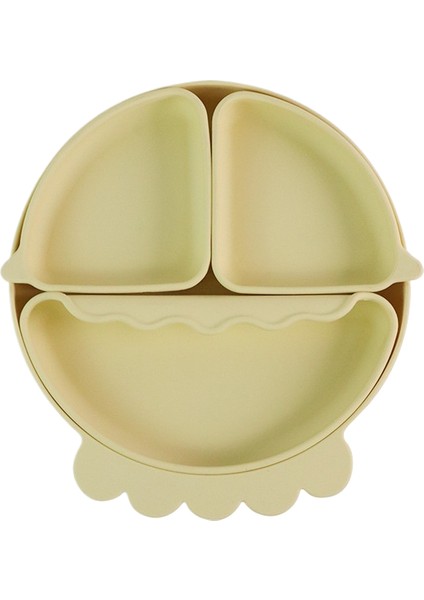 Beslenme Sofra Takımı Silikon Yemek Tabağı Gıda Sınıfı Bebek Yemek Tabağı Emme Plakası Gülen Yüz Yemek Tabağı Bölme Çocuk Yemek Tabağı (Yurt Dışından)