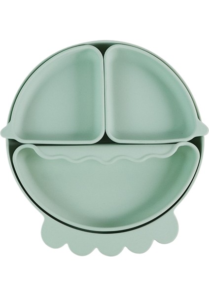 Beslenme Sofra Takımı Silikon Yemek Tabağı Gıda Sınıfı Bebek Yemek Tabağı Emme Plakası Gülen Yüz Yemek Tabağı Bölme Çocuk Yemek Tabağı (Yurt Dışından)