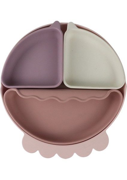 Beslenme Sofra Takımı Silikon Yemek Tabağı Gıda Sınıfı Bebek Yemek Tabağı Emme Plakası Gülen Yüz Yemek Tabağı Bölme Çocuk Yemek Tabağı (Yurt Dışından)