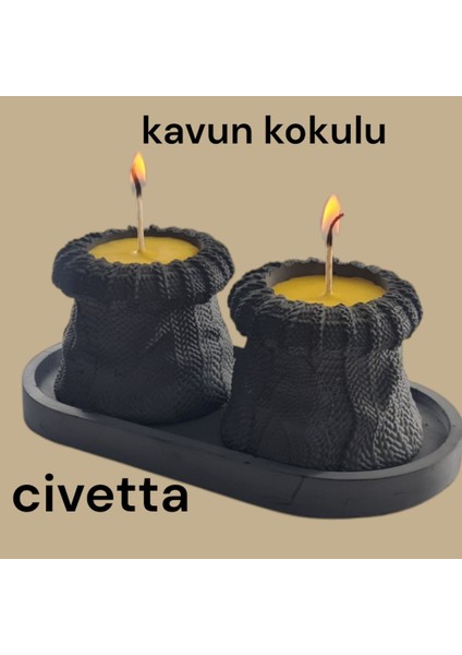 Dekoratif 2 Li Mumluk Kavun Kukulu modelleri