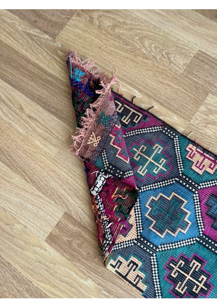 40X73 cm Küçük Desenli Vintage Halı, Canlı Renkli Antika Kilim, El Dokuma Anadolu Kilimi, Nostaljik Severler Için Kilim fırsatları