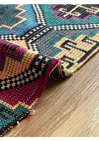 40X73 cm Küçük Desenli Vintage Halı, Canlı Renkli Antika Kilim, El Dokuma Anadolu Kilimi, Nostaljik Severler Için Kilim indirimleri