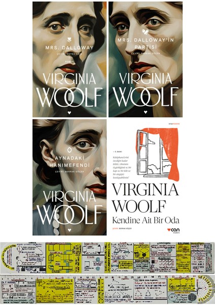 Mrs. Dalloway / Mrs. Dalloway’in Partisi / Aynadaki Hanımefendi / Kendine Ait Bir Oda 4 Kitap Set (Matematik Öğreten Cetvel) - Virginia Woolf