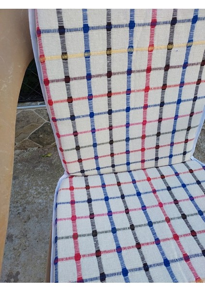 1 Adet Buldan Arkalıklı Sandalye Minderi, Midi Boy (Kalınlık 3,5 cm )-Karışık Renkli