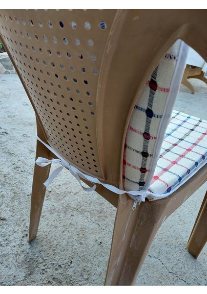 1 Adet Buldan Arkalıklı Sandalye Minderi, Midi Boy (Kalınlık 3,5 cm )-Karışık Renkli