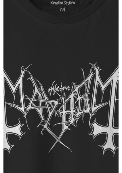 Black Metal Mayhem Tişört Music Rock Baskılı Unisex Regular Fit Pamuklu T-Shirt fiyatları