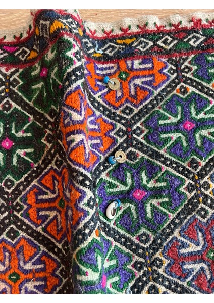 73X138 cm Vintage El Dokuma Halı, Koçboynuzu Desenli Türk Kilimi, Geometrik Desenli Küçük Kilim, Salon Dekoru fırsatları