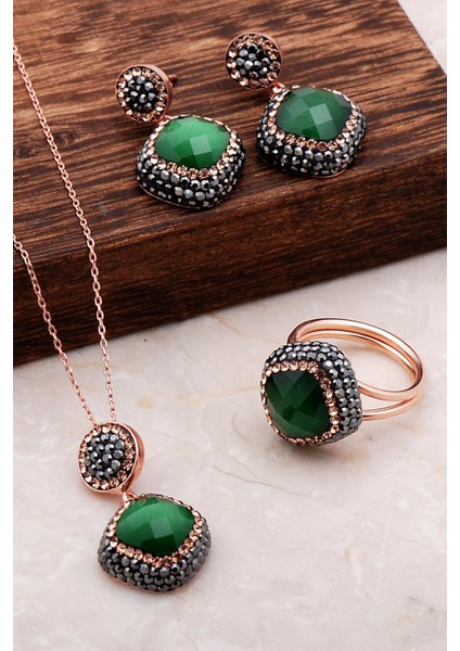Opal Rose Gümüş Set 2067