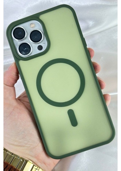 iPhone 13 Pro Max - Yükseltilmiş Kamera Korumalı Buzlu Sararmaz Kablosuz Magsafe Özellikli Vio Kılıf