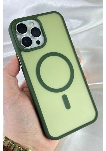 iPhone 13 Pro Max - Yükseltilmiş Kamera Korumalı Buzlu Sararmaz Kablosuz Magsafe Özellikli Vio Kılıf modelleri