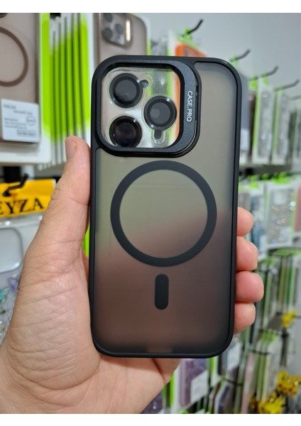 Apple iPhone 16 Pro Kamera Lens Koruma Hediyeli Magsafe Özellikli Standlı Mat Lüks Kılıf