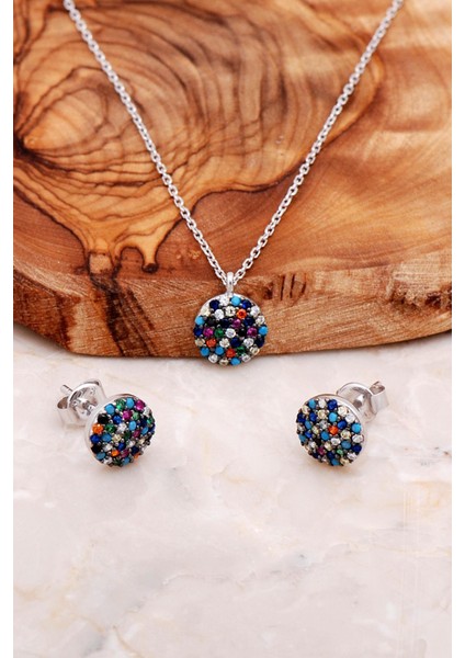 Mix Taşlı Mini Ikili Gümüş Set 2018