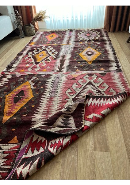 143X290 cm Fas Tarzı Vintage Halı, El Dokuma Yün Anadolu Kilimi, Antika Kilim, Yatak Odası ve Salon Için Kilim fiyatları