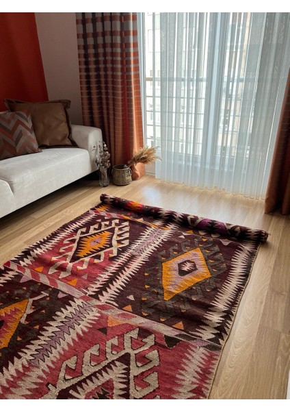 143X290 cm Fas Tarzı Vintage Halı, El Dokuma Yün Anadolu Kilimi, Antika Kilim, Yatak Odası ve Salon Için Kilim fırsatları