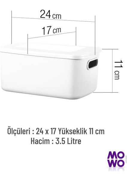 Retro Bo x 3'lü Beyaz 3,5 Lt Çok Amaçlı Düzenleyici Kapaklı Saklama Kutu, Organizer, Storage modelleri