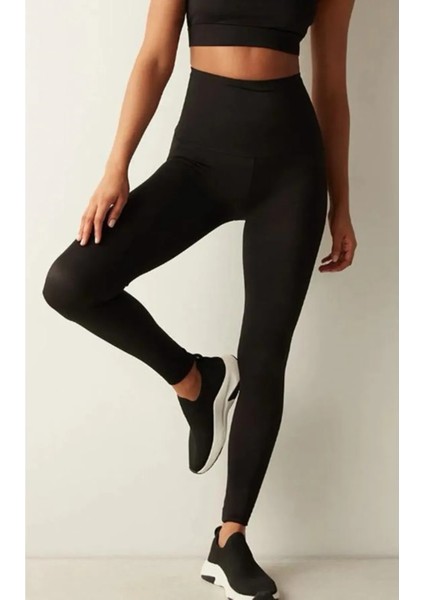 Kadın Lastikli Yüksek Bel Iç Göstermez Toparlayıcı Korse Dalgıç Kumaş Tayt