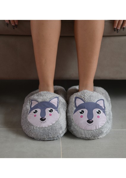 Pandamkee Sevimli Hayvan Desenli Salaş Boyut Pelüş Terlik