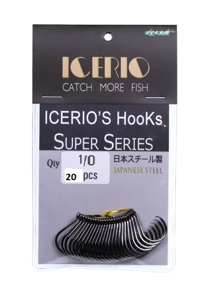 Icerıo 20 Adet Tuzlu Su Anti Korozyon Snapper Balıkçılık Çember Kanca Keskin Nokta Japon Çelik Anti Pas Kanca 1#