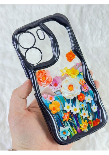 Xiaomi Redmi 13C - Renkli Çiçek Tasarımlı Kamera Korumalı Şık ve Modern Tasarımlı Bloss Kılıf