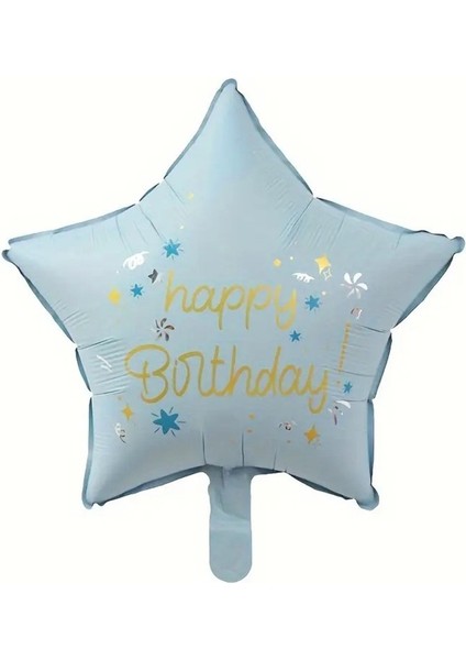 Happy Birthday Mavi Yıldız Folyo Balon 18 Inç