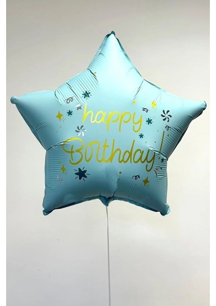 Happy Birthday Mavi Yıldız Folyo Balon 18 Inç