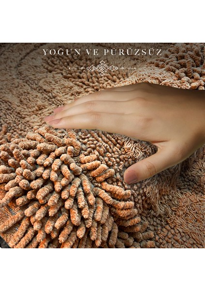 Doğal Pamuklu Spagetti Oval Kahve 2'li Banyo Paspası Seti Banyo Halısı Klozet Takımı modelleri