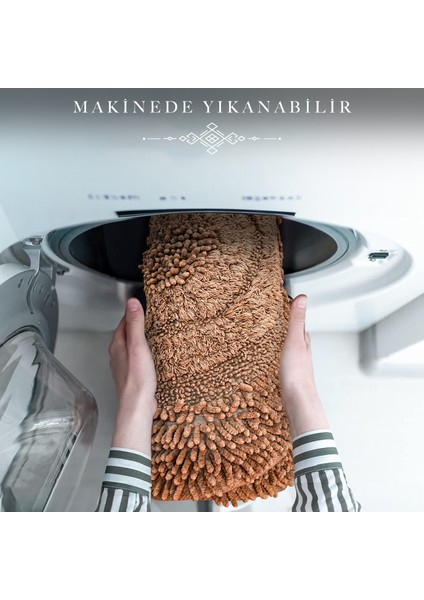 Doğal Pamuklu Spagetti Oval Kahve 2'li Banyo Paspası Seti Banyo Halısı Klozet Takımı indirimleri