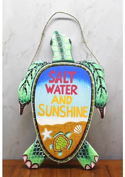 Ahşap Duvara Asmalı Kaplumbağa Okas-22