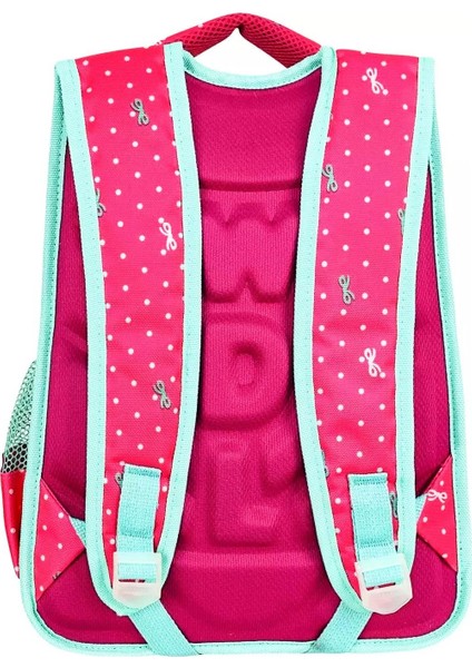 3 Bölmeli Ilkokul Çantası ve Beslenme Çantası Unicorn Benekli Pembe 24005