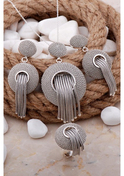 Telkari Tel Sarma Gümüş Set 1586