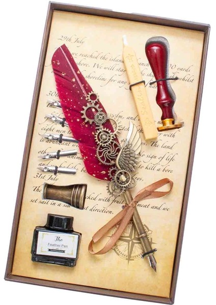 Kaligrafi Seti - Tüylü Kalem, 6’lı Uç Seti, Mürekkep ve Mühür Hediyeli Sanat Deneyimi fiyatları