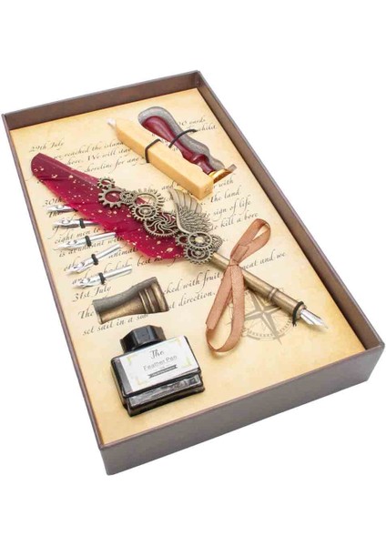 Kaligrafi Seti - Tüylü Kalem, 6’lı Uç Seti, Mürekkep ve Mühür Hediyeli Sanat Deneyimi modelleri