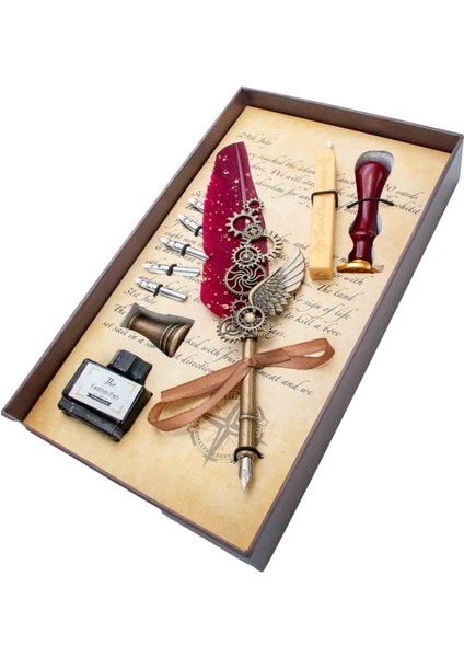 Kaligrafi Seti - Tüylü Kalem, 6’lı Uç Seti, Mürekkep ve Mühür Hediyeli Sanat Deneyimi fırsatları