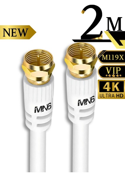 M119X 2 Metre Anten Kablosu/hazır Altın Uç F Konnektör-4k/çanak Anten Kablosu-Rg6 U6 Anten Kablosu