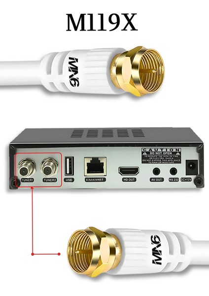 M119X 2 Metre Anten Kablosu/hazır Altın Uç F Konnektör-4k/çanak Anten Kablosu-Rg6 U6 Anten Kablosu modelleri