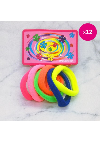 Havlu Lastik Toka-Orta Boy 6'lı Renkli 12 Adet