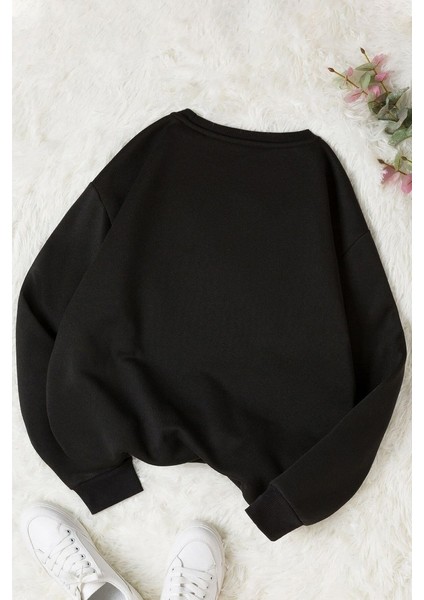 Unisex Shinobi Kedi Bisiklet Yaka Sweatshirt