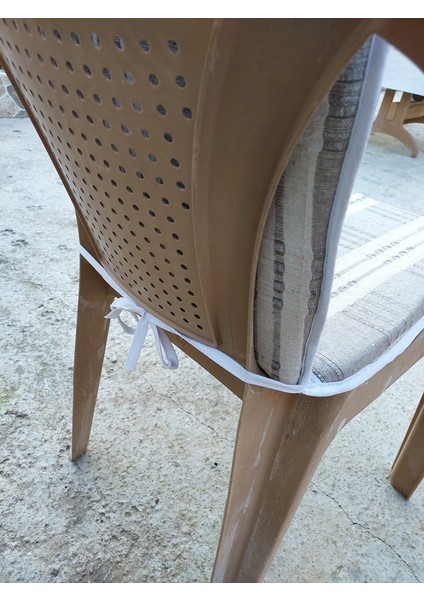 2 Adet Buldan Arkalıklı Sandalye Minderi, Midi Boy (Kalınlık 3,5 cm )-Vizon modelleri