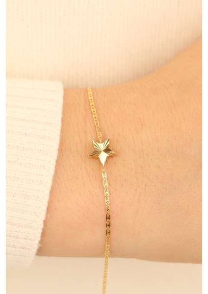 14 Ayar Yıldız Altın Bileklik 14BLK0076