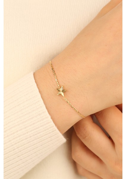 14 Ayar Yıldız Altın Bileklik 14BLK0076 modelleri
