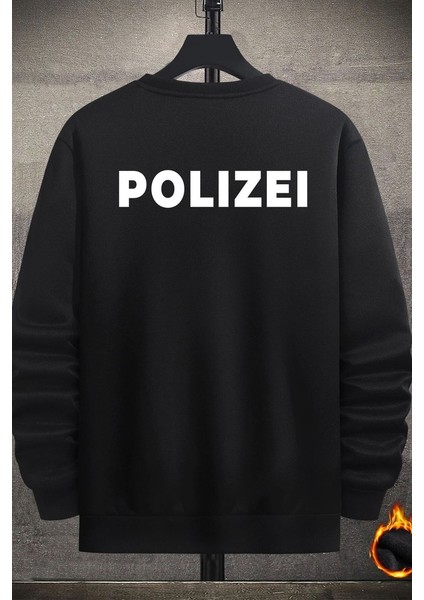 Only Trendwear Unisex Polizei Baskılı Bisiklet Yaka Sweatshirt
