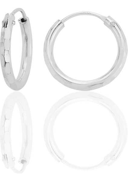 Gümüş Lazer Kesimli 16 mm Halka Küpe SGTL12748RODAJ