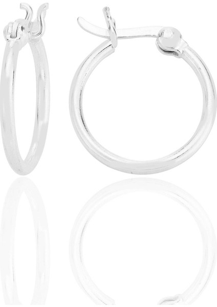 Gümüş 16 mm Balta Kilit Şarnel Halka Küpe SGTL12758RODAJ