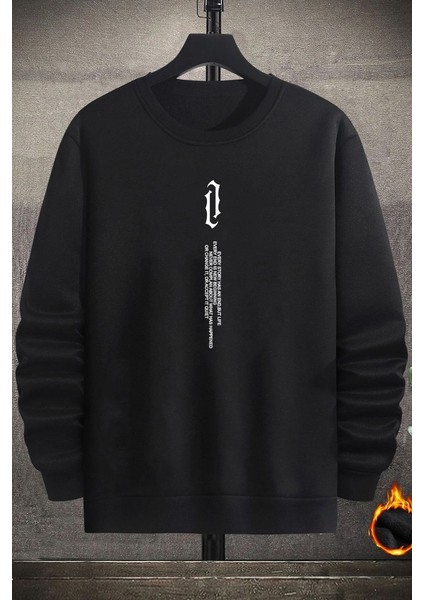Unisex Aleman Rapero Baskılı Bisiklet Yaka Sweatshirt