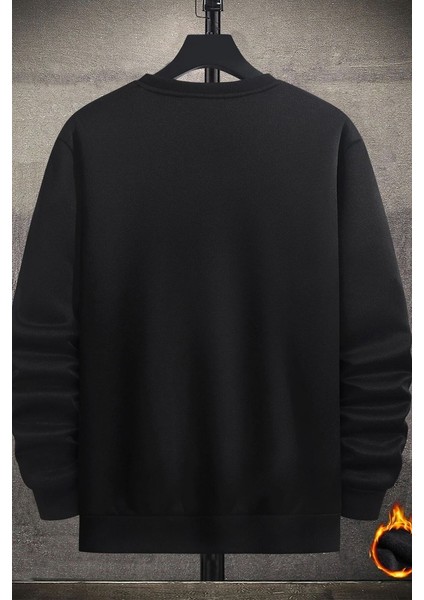 Unisex Aleman Rapero Baskılı Bisiklet Yaka Sweatshirt